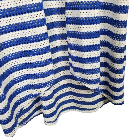 Chico's 3 Size XL Jacket Tess Cardigan Cover Up Eyelet Mesh Striped Flowing - Picture 5 of 8